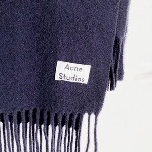Acne Studios Navy Canada Narrow Scarf